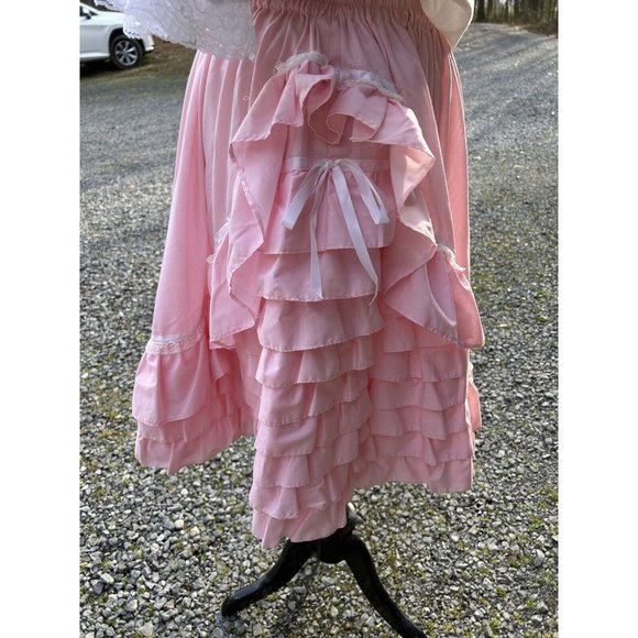 square dance outfit Pink White M/L Cottage Prairie Coquette Western Rockabilly - Picture 4 of 13